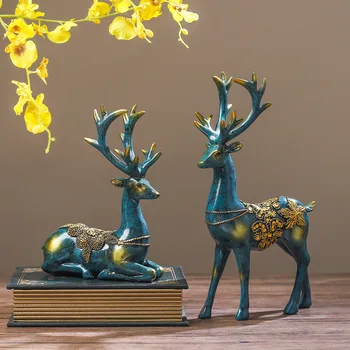 2pc/Set Resin Deer Statue Creative Modern Elk Figurine Model Crafts for Home Decoration Accessories Store Office A
2pc/Set Resin Deer Statue Creative Modern Elk Figurine Model Crafts for Home Decoration Accessories Store Office A