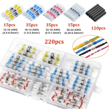 220pcs Set Heat Shrink Wire Connectors Solder Sleeves Waterproof Fast Butt Terminals Terminator Electrical Electrician SST
220pcs Set Heat Shrink Wire Connectors Solder Sleeves Waterproof Fast Butt Terminals Terminator Electrical Electrician SST