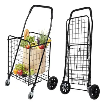 Grocery Shopping Cart Portable Folding Trolley With Dual Swivel Wheels For Shopping Grocery Storage Basket Large Home Organizer
Grocery Shopping Cart Portable Folding Trolley With Dual Swivel Wheels For Shopping Grocery Storage Basket Large Home Organizer