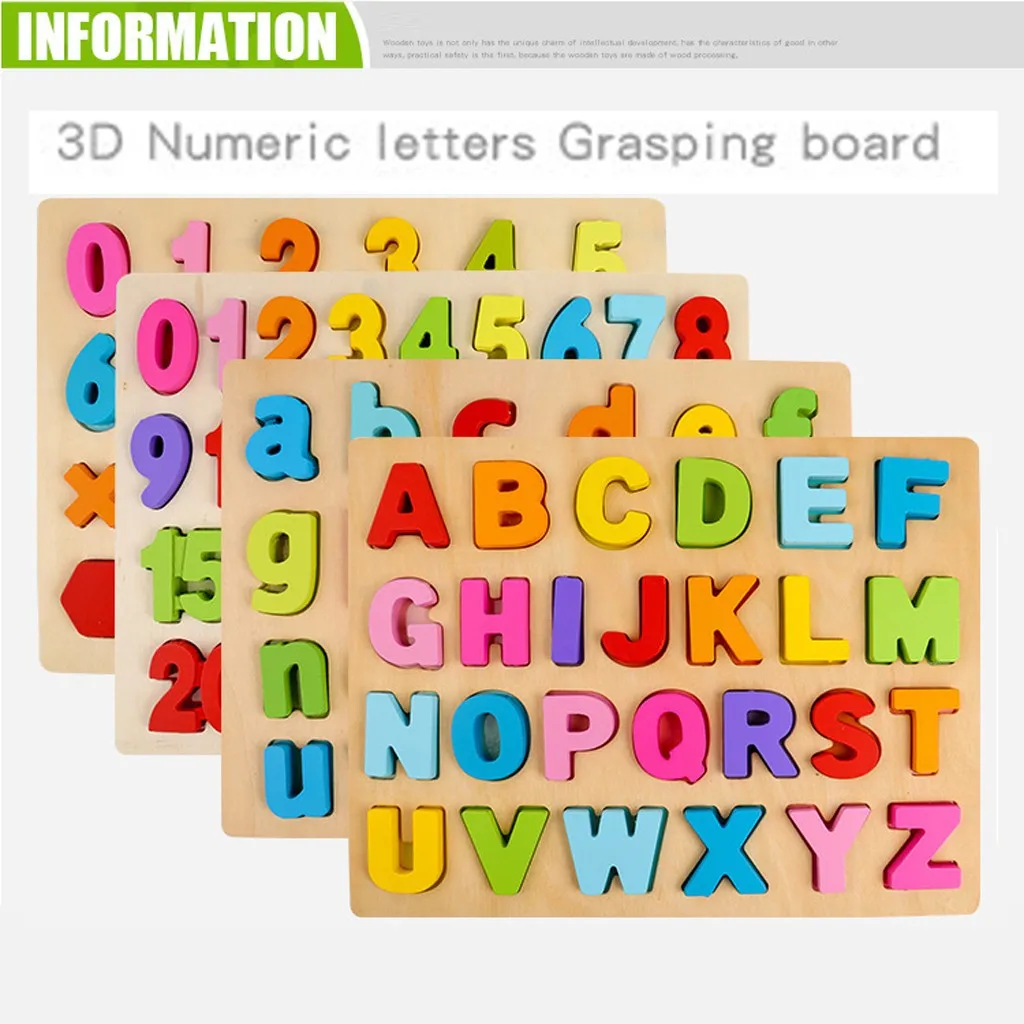 Baby Children's Puzzle Jigsaw Building Blocks Alphanumeric Board Enlightenment Early Educational Toy S cratch |