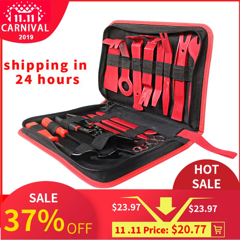 KKMOON 24pcs Car Audio Maintenance Kit Auto Trim Repair Panel Remover Pry Bar Car Dash Radio Door Trim Panel Clip Hand Tools
KKMOON 24pcs Car Audio Maintenance Kit Auto Trim Repair Panel Remover Pry Bar Car Dash Radio Door Trim Panel Clip Hand Tools