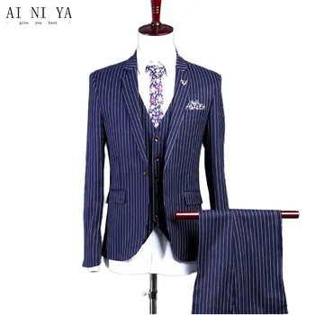 mens suits fashion mens designer suits men wedding suits stripe Royal Blue mens 3 piece suits Coat + pants + vest
mens suits fashion mens designer suits men wedding suits stripe Royal Blue mens 3 piece suits Coat + pants + vest