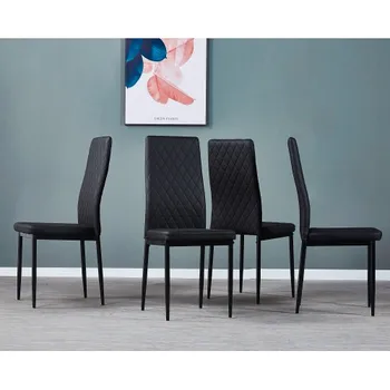 6pcs/set Black Modern Minimalist Dining Chair Fireproof Leather Sprayed Metal Pipe Diamond Grid Pattern Home Conference Chair
6pcs/set Black Modern Minimalist Dining Chair Fireproof Leather Sprayed Metal Pipe Diamond Grid Pattern Home Conference Chair