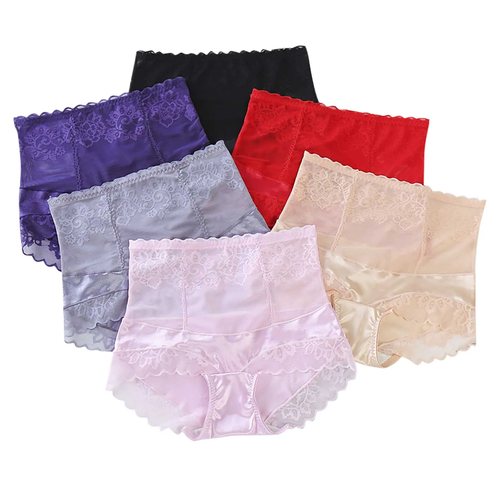 Fashion (A)High Waist Lace Panties Sexy Sheer Mesh Underwear For Women