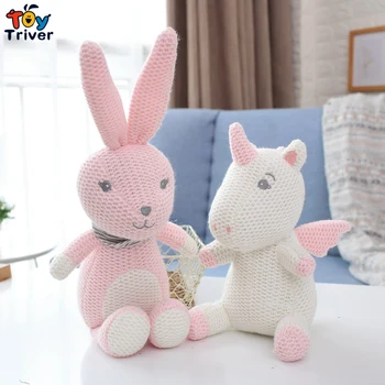 Cute Rabbbit Unicorn Dinosaur Bear Elephant Kintting Plush Toy Triver Stuffed Animals Doll Infant Baby Kids Girl Toys Gift Decor
Cute Rabbbit Unicorn Dinosaur Bear Elephant Kintting Plush Toy Triver Stuffed Animals Doll Infant Baby Kids Girl Toys Gift Decor