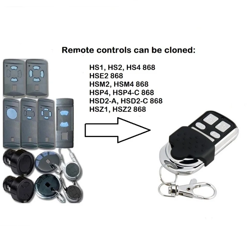 For HSM4 868 mhz garage door opener Compatible with HSM2, HSM4 868MHz door remote control command
For HSM4 868 mhz garage door opener Compatible with HSM2, HSM4 868MHz door remote control command