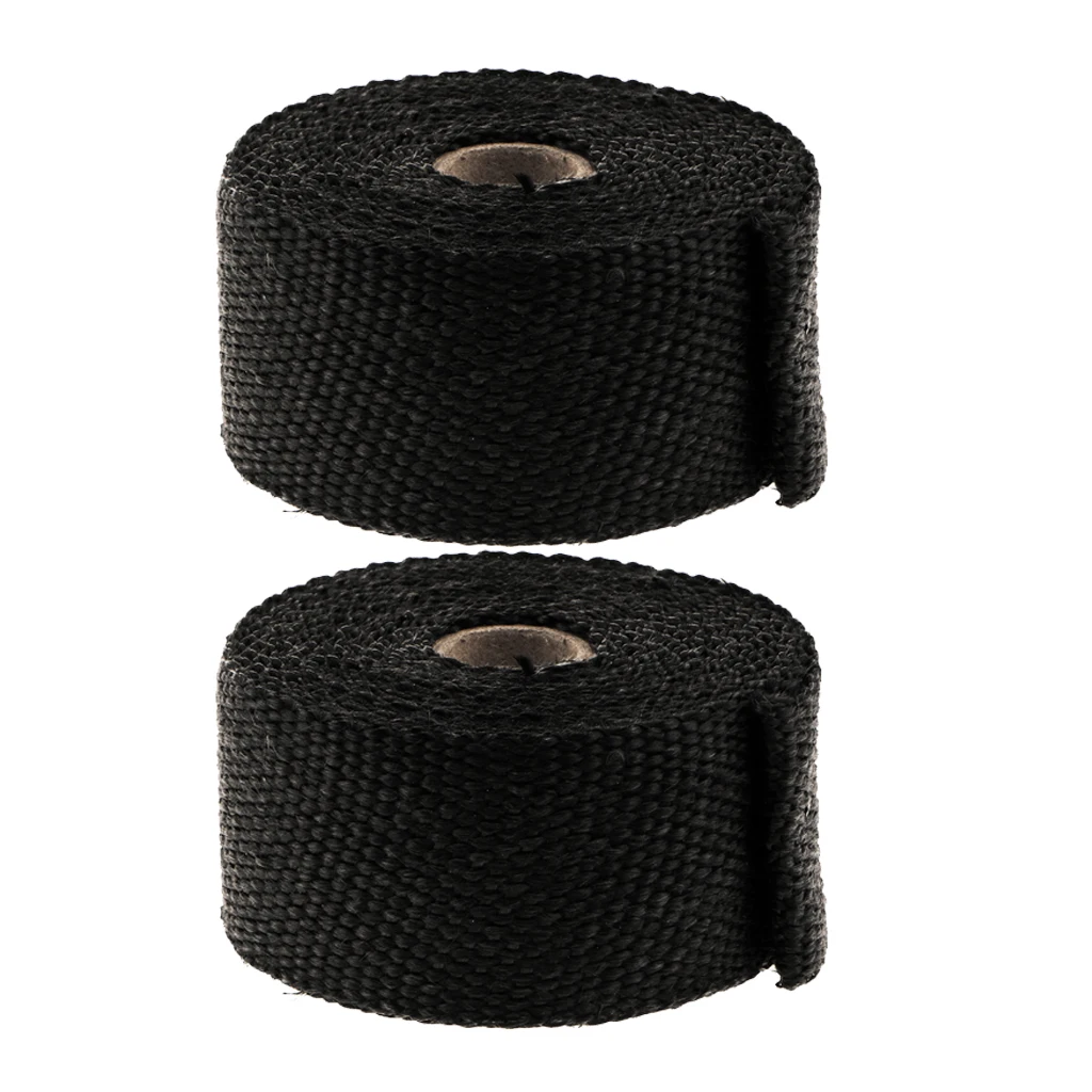 2 Rolls 50 Feet Black Fiberglass Exhaust Heat Wrap Roll For Motorcycle Manifold Header Pipe Heat Wrap Tape 2 Rolls 50 Feet Black Fiberglass Exhaust Heat Wrap Roll For Motorcycle Manifold Header Pipe Heat Wrap Tape