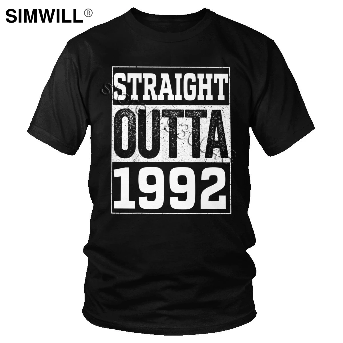 Straight Outta 1992 футболки для Для мужчин 100% хлопок счастливый подарок на день рождения
