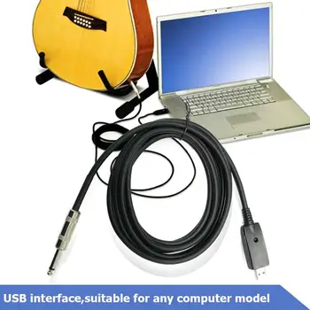 Guitar USB Conversion Guitarist Ukulele Rock Music Band USB Guitar Cable USB Guitar Cord Durable Black Home Theater 300cm
Guitar USB Conversion Guitarist Ukulele Rock Music Band USB Guitar Cable USB Guitar Cord Durable Black Home Theater 300cm