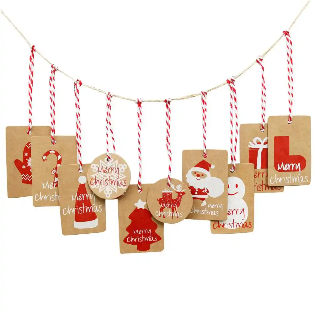 christmas gift tag labels kraft paper decorative present tag