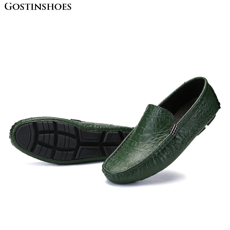 Фото Мужская повседневная обувь Роскошные лоферы из крокодиловой кожи Мужские