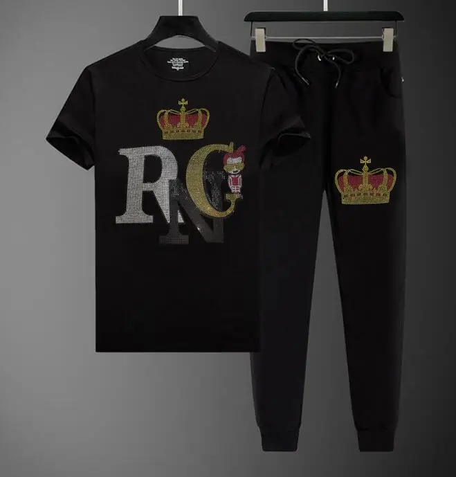 Rhinestones Men's suit short Sleeve Casual Shirts Streetwear man sets Male Clothing two pieces
Rhinestones Men's suit short Sleeve Casual Shirts Streetwear man sets Male Clothing two pieces