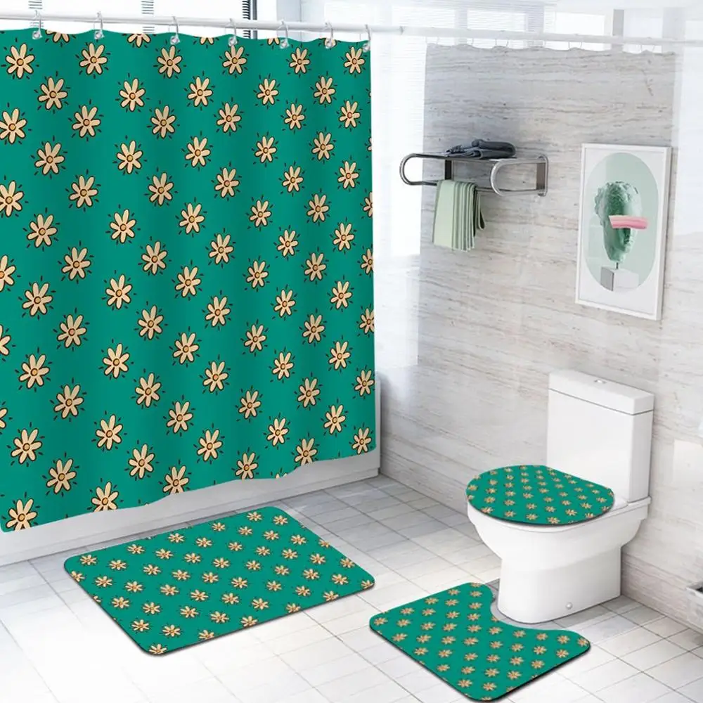 Geometric Pattern Bathroom Polyester Fabric Curtain Set For Shower Curtain Base Carpet Bath Cover and Cover
Geometric Pattern Bathroom Polyester Fabric Curtain Set For Shower Curtain Base Carpet Bath Cover and Cover