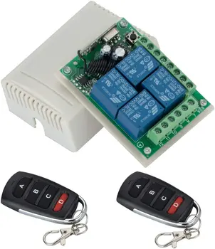 4 Channel DC12V 433MHz Remote Inching Relay Module Wireless RF Switch for Truck Lift Tailgate,2 Transmitter and 1 Switch
4 Channel DC12V 433MHz Remote Inching Relay Module Wireless RF Switch for Truck Lift Tailgate,2 Transmitter and 1 Switch