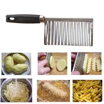 Stainless Steel Potato Wavy Edged Cutter Knife French Fries Cooking Cutter Peeler Fry Vegetable Tools Potato Kitchen Gadget C8R7
Stainless Steel Potato Wavy Edged Cutter Knife French Fries Cooking Cutter Peeler Fry Vegetable Tools Potato Kitchen Gadget C8R7