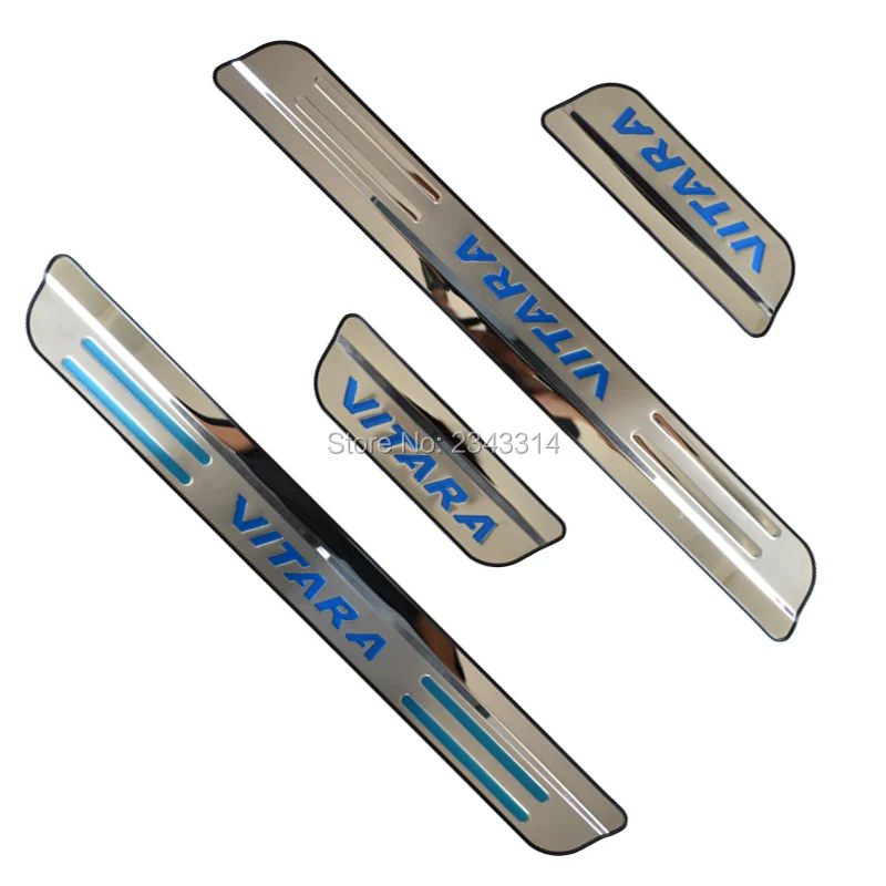For Suzuki Vitara 2015-2021 Accessories Stainless Door Sill Kick Scuff Plate Guard Pedal Protector Trim Step Cover Car Styling For Suzuki Vitara 2015-2021 Accessories Stainless Door Sill Kick Scuff Plate Guard Pedal Protector Trim Step Cover Car Styling