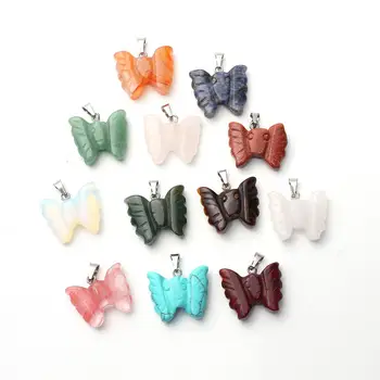 24pcs butterfly shape charms Natural Gem Stones pendants for jewelry making Reiki chakra Pendulum Amulet 20*18mm free shipping 
24pcs butterfly shape charms Natural Gem Stones pendants for jewelry making Reiki chakra Pendulum Amulet 20*18mm free shipping