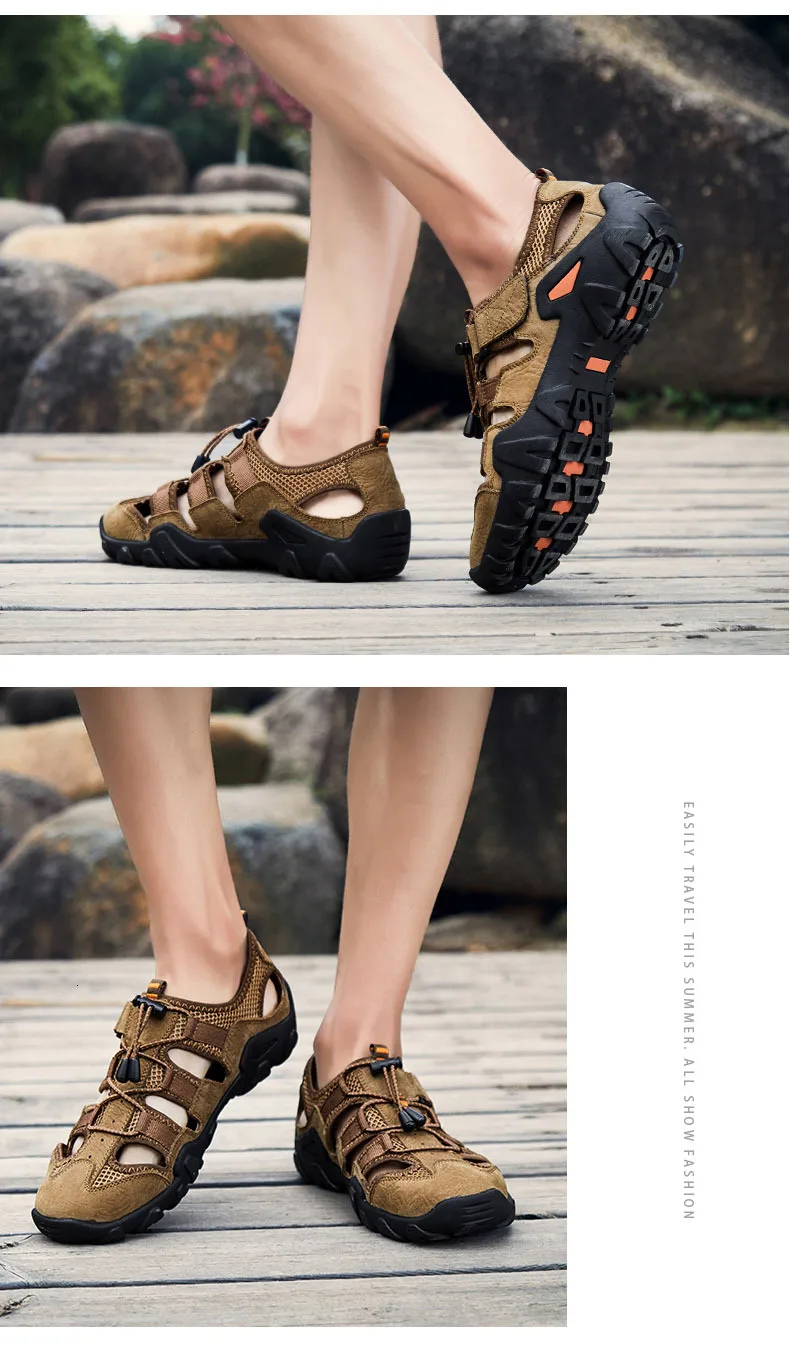 New Roman genuine leather men sandals summer cow leather for beach male shoes mens gladiator sandal Plus size 38-46 (10)