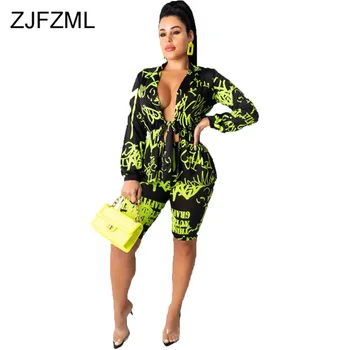 Neon Letter Print Sexy Two Piece Short Sets for Women Deep V-Neck Long Sleeve Lace Up Tops and Biker Shorts 2Pcs Matching Sets
Neon Letter Print Sexy Two Piece Short Sets for Women Deep V-Neck Long Sleeve Lace Up Tops and Biker Shorts 2Pcs Matching Sets