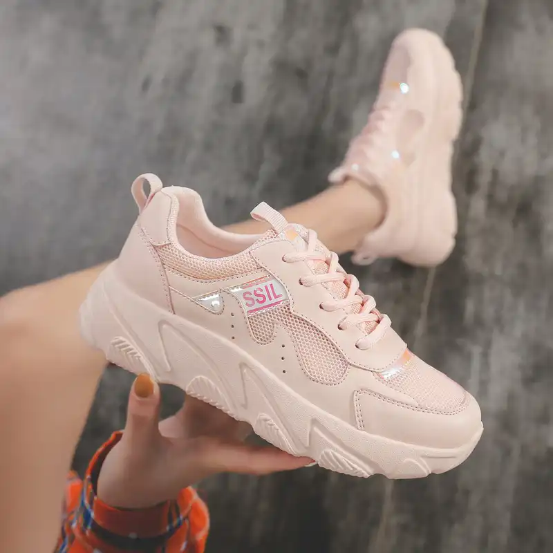 pink chunky sneakers