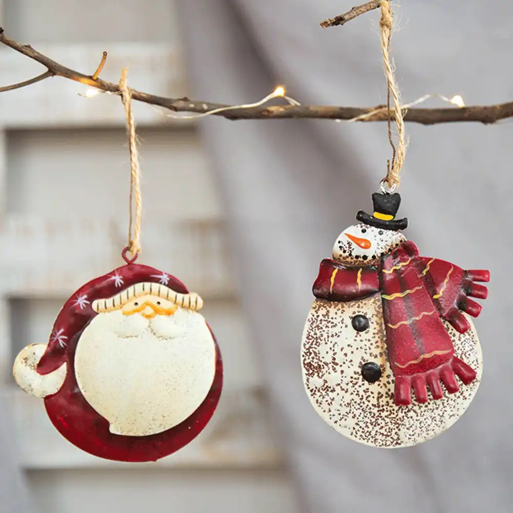 santa claus snowman angel christmas tree ornaments hanging