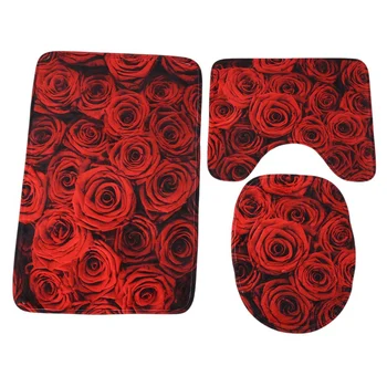 Valentine's Day Romantic Bathroom Decors, 3Pcs Non-Slip Bathroom Rug Set Rose Love Heart Pattern Bath Mat Machine Washable Bathr
Valentine's Day Romantic Bathroom Decors, 3Pcs Non-Slip Bathroom Rug Set Rose Love Heart Pattern Bath Mat Machine Washable Bathr