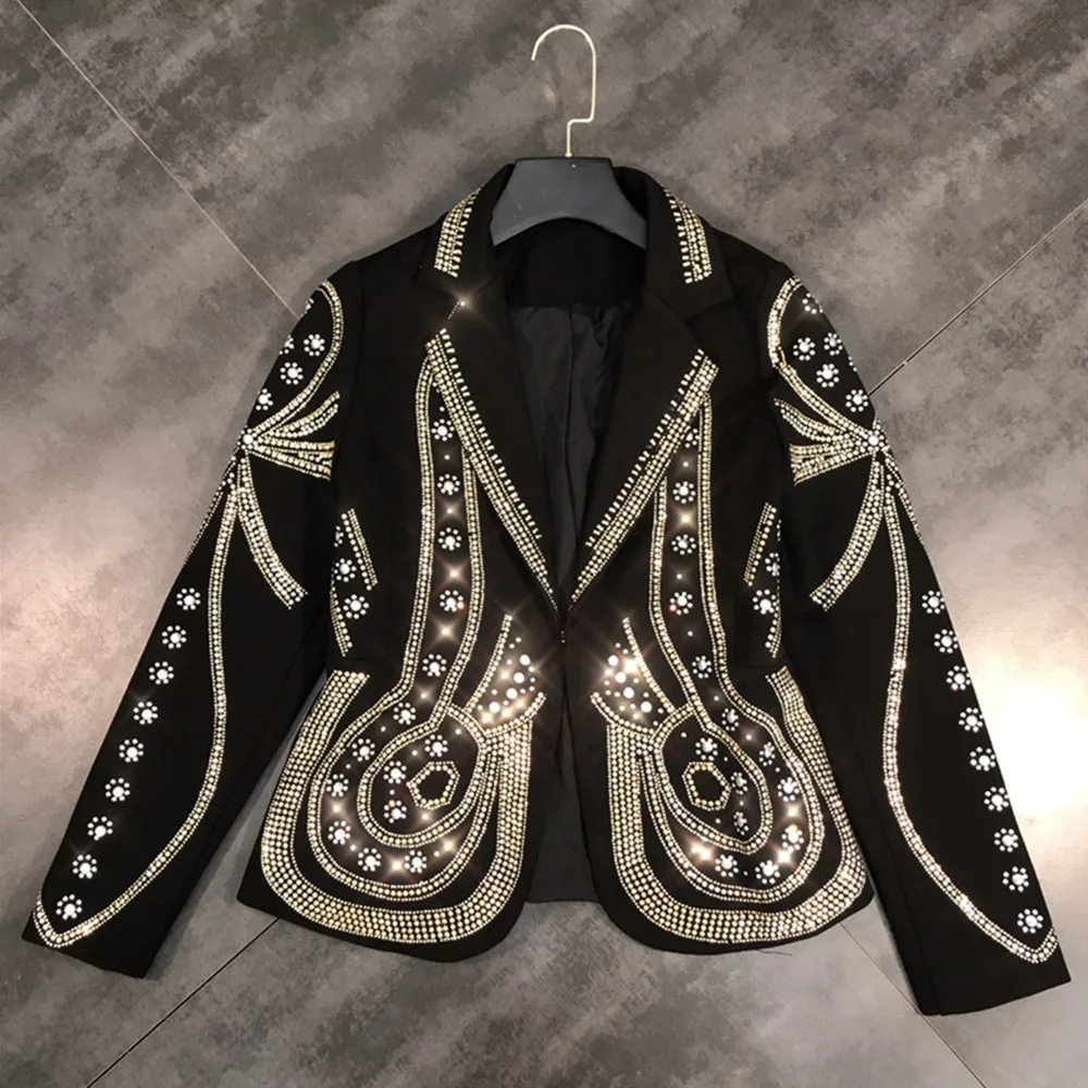 Blazer Women Fashion Diamond Beaded 2020 Autumn Jackets Work Office Lady Hidden Button Black Business Female Blazer Coat
Blazer Women Fashion Diamond Beaded 2020 Autumn Jackets Work Office Lady Hidden Button Black Business Female Blazer Coat