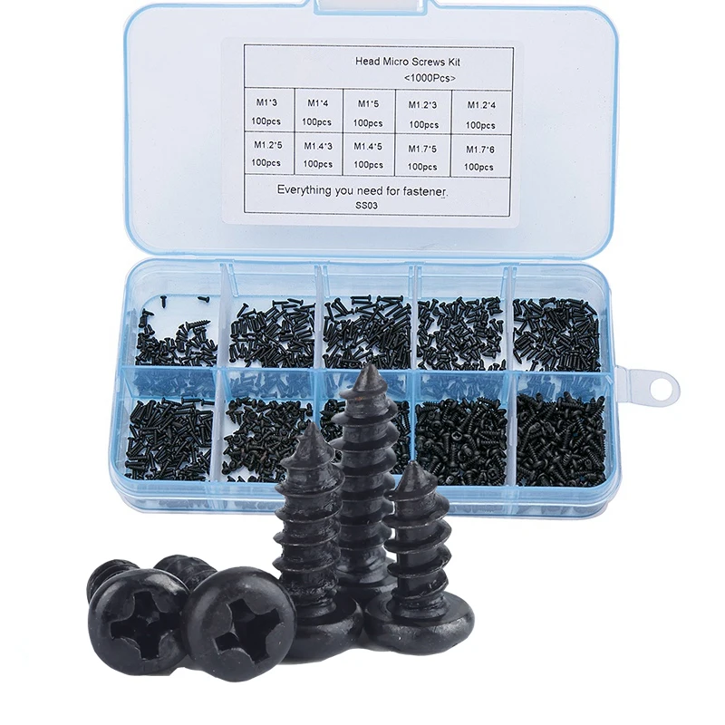 1100pcs Round Pan Head Tapping Screws Set M1.2 M1.4 M1.5 M1.7 M2 Mini Screw laptop computer screw Phillips Screw kit
1100pcs Round Pan Head Tapping Screws Set M1.2 M1.4 M1.5 M1.7 M2 Mini Screw laptop computer screw Phillips Screw kit