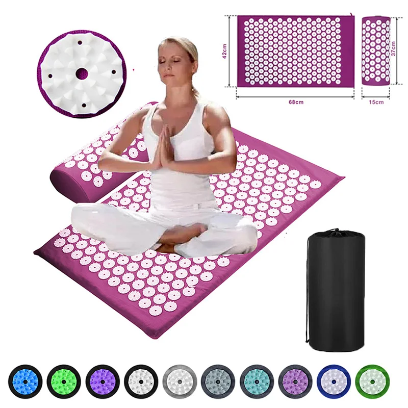 Massager Cushion Massage Yoga Mat Acupressure Mat And Pillow Set Relieve Stress Back Body Pain Spike Mats Acupressure Home Gym
Massager Cushion Massage Yoga Mat Acupressure Mat And Pillow Set Relieve Stress Back Body Pain Spike Mats Acupressure Home Gym
