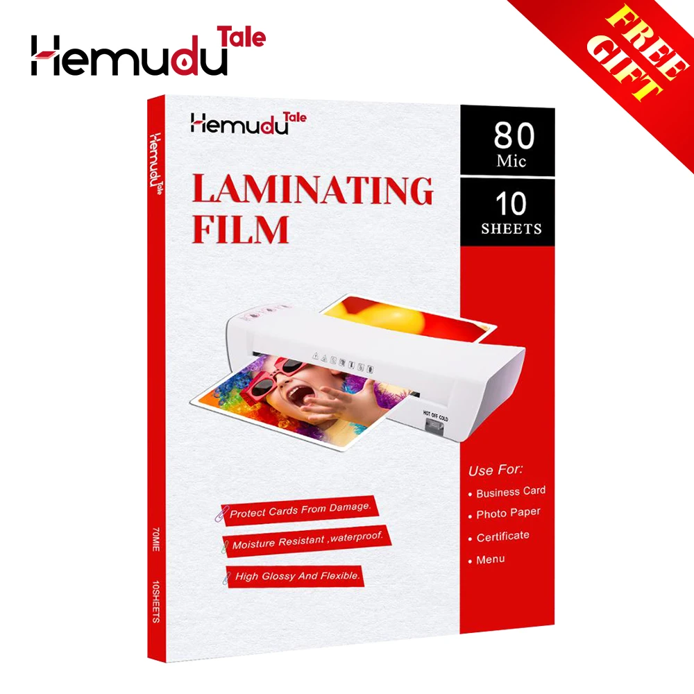 

A4 80mic Thermal Laminating Film PET+EVA for Business Card Strong Adhesive Plastifieuse 10 sheets