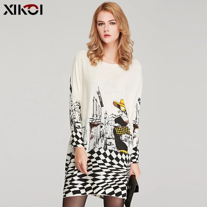 New High Quality Women's Sweaters Fashion Batwing Sleeve Print Slash Neck Pullovers Computer Knitted Sweater 6133
New High Quality Women's Sweaters Fashion Batwing Sleeve Print Slash Neck Pullovers Computer Knitted Sweater 6133