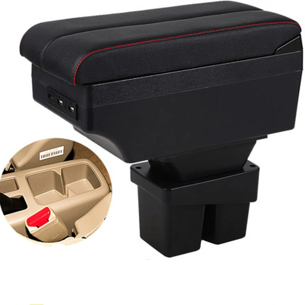 

For Honda City Center console armrest box storage box armrests elbow rest with usb cup holder