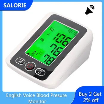 English Voice Blood Presure Monitor Meter Heart Rate Pulse Portable Tonometer Sphygmomanometer LCD Screen with 3 Color
English Voice Blood Presure Monitor Meter Heart Rate Pulse Portable Tonometer Sphygmomanometer LCD Screen with 3 Color