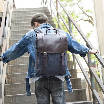 2020 new men's backpack large capacity casual backpack travel retro canvas men's bag college student bag
2020 new men's backpack large capacity casual backpack travel retro canvas men's bag college student bag