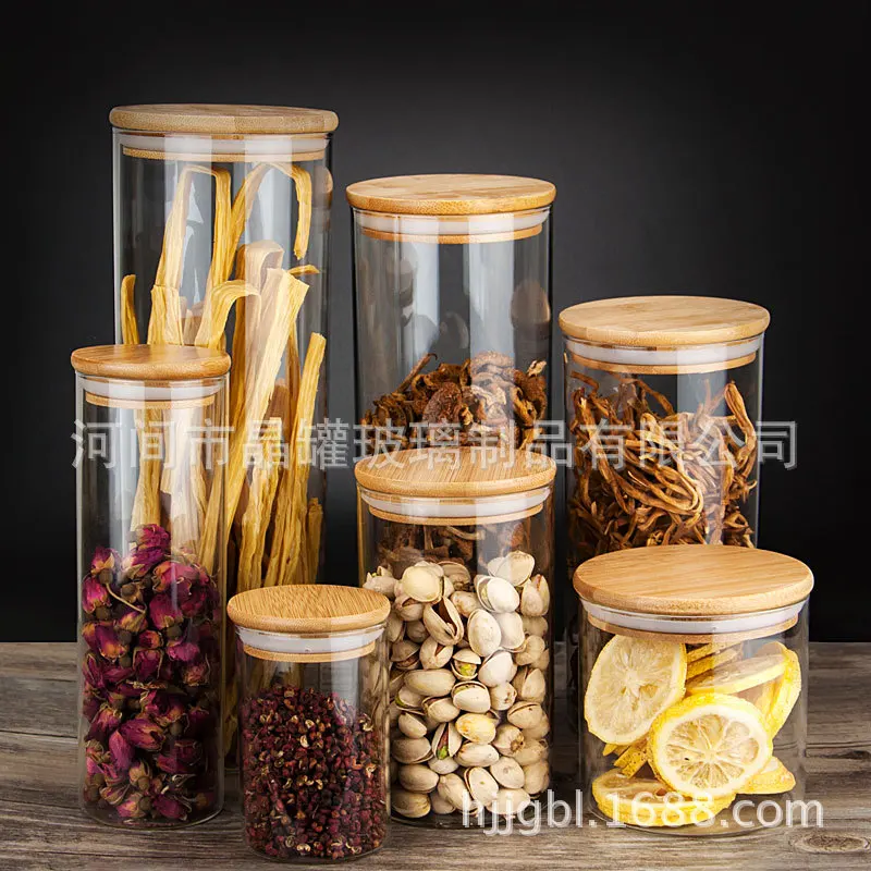 Customizable Kitchen Glass Sealed Can with Bamboo Cover Tea Containers Transparent Borosilicate Glass Storage Tank
Customizable Kitchen Glass Sealed Can with Bamboo Cover Tea Containers Transparent Borosilicate Glass Storage Tank