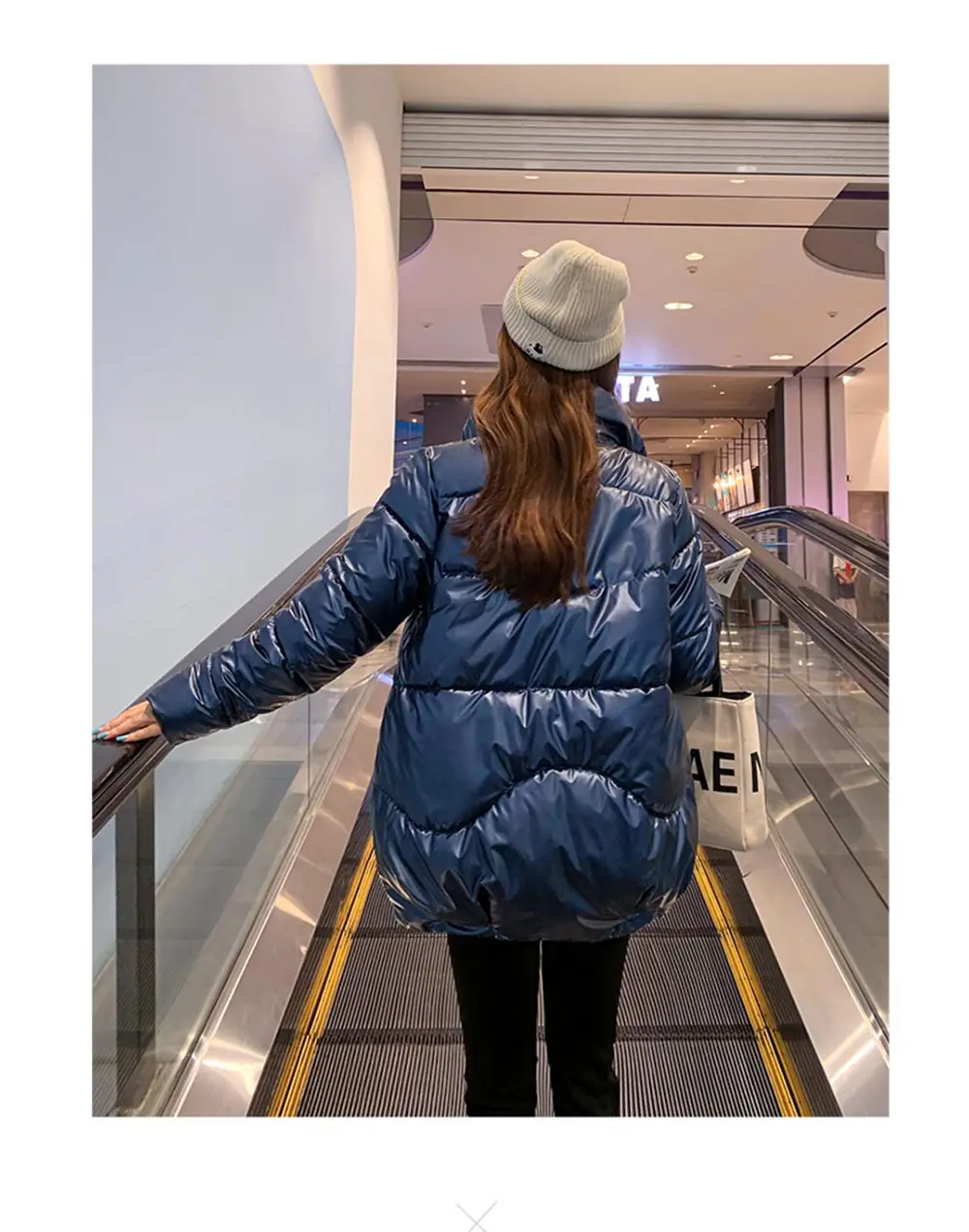 PinkyIsBlack 2020 Autumn Womens Winter Coats Fashion Glossy Stand Collar Parkas Winter Jacket Women Shinny Padded Cotton Coat