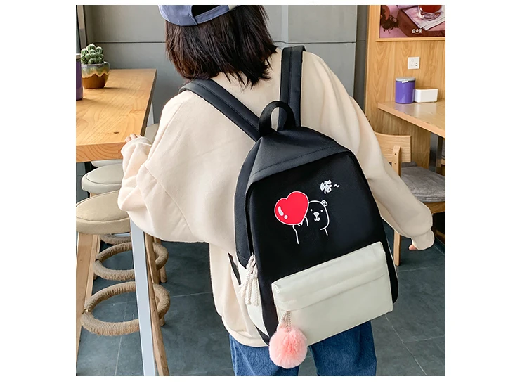 4PCS/SET Kids School Bags Women Nylon Backpack Children Korea Shoulder bag Cute Satchel Schoolbag For Girls Mochila Escolar 2020 4PCS/SET Kids School Bags Women Nylon Backpack Children Korea Shoulder bag Cute Satchel Schoolbag For Girls Mochila Escolar 2020
