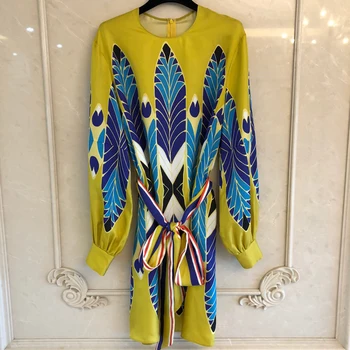 Women Silk Print Dress Summer O-neck Long Sleeve Elegant Dresses Fashion Party Dress
Women Silk Print Dress Summer O-neck Long Sleeve Elegant Dresses Fashion Party Dress