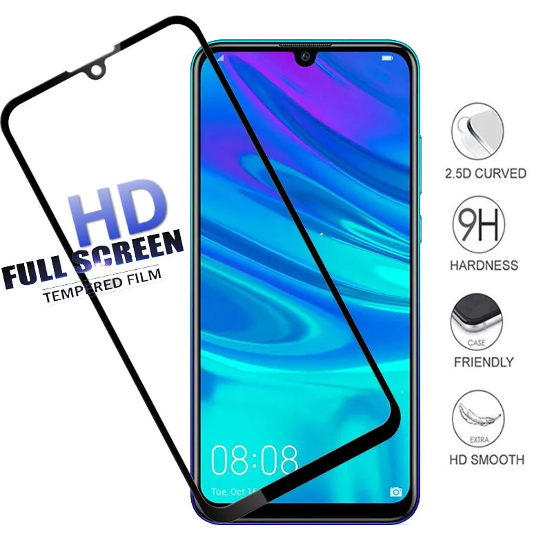 Чехол для huawei p smart 2019 закаленное стекло с полным покрытием защита экрана на huawey smar