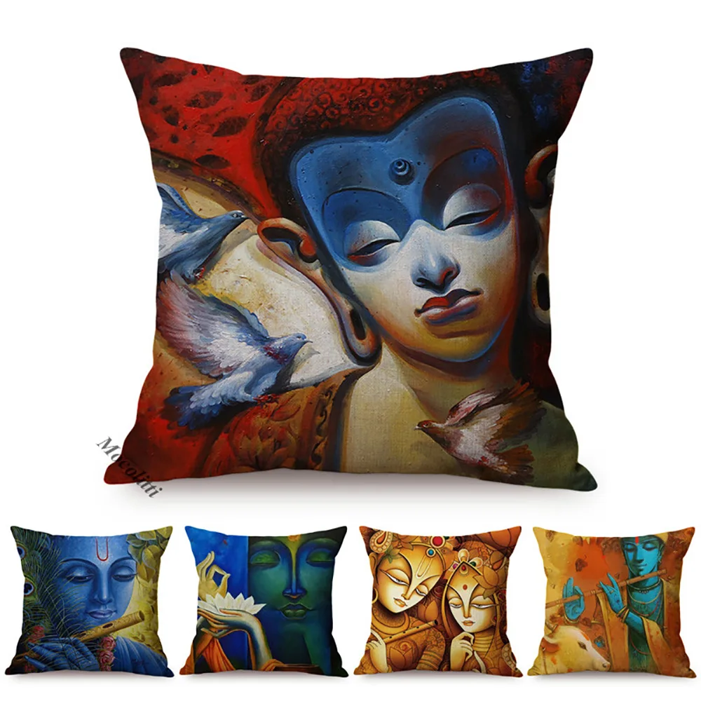 Hindu Buddhism Religious Worship Home Decor Sofa Throw Pillow Case Europe Buddha Oil Painting Cotton Linen Indoor Cushion Cover
Hindu Buddhism Religious Worship Home Decor Sofa Throw Pillow Case Europe Buddha Oil Painting Cotton Linen Indoor Cushion Cover