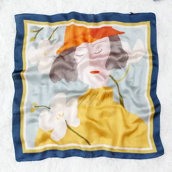 Fashion Women Hair Scarf Small Shawls Wraps Floral Print Kerchief Silk Satin Bag Scarfs Female 70cm*70cm Square Headband Scarves
Fashion Women Hair Scarf Small Shawls Wraps Floral Print Kerchief Silk Satin Bag Scarfs Female 70cm*70cm Square Headband Scarves