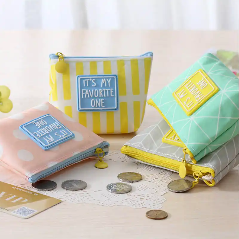 mini zipper bag coin purse smallfresh money canvaskey holder