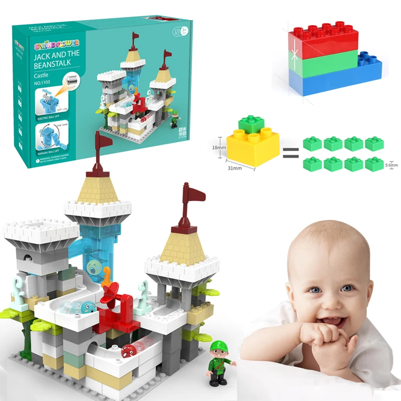 Electric & Manual Track Marble Race Run Maze Ball Track Building Blocks Compatible Duploed Blocks Educational Toy for childs
Electric & Manual Track Marble Race Run Maze Ball Track Building Blocks Compatible Duploed Blocks Educational Toy for childs