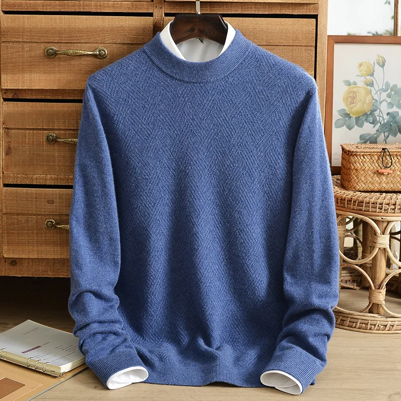 Winter cashmere sweater men's 100% pure cashmere half high neck thick diamond jacquard sweater warm middle-aged bottoming shirt
Winter cashmere sweater men's 100% pure cashmere half high neck thick diamond jacquard sweater warm middle-aged bottoming shirt