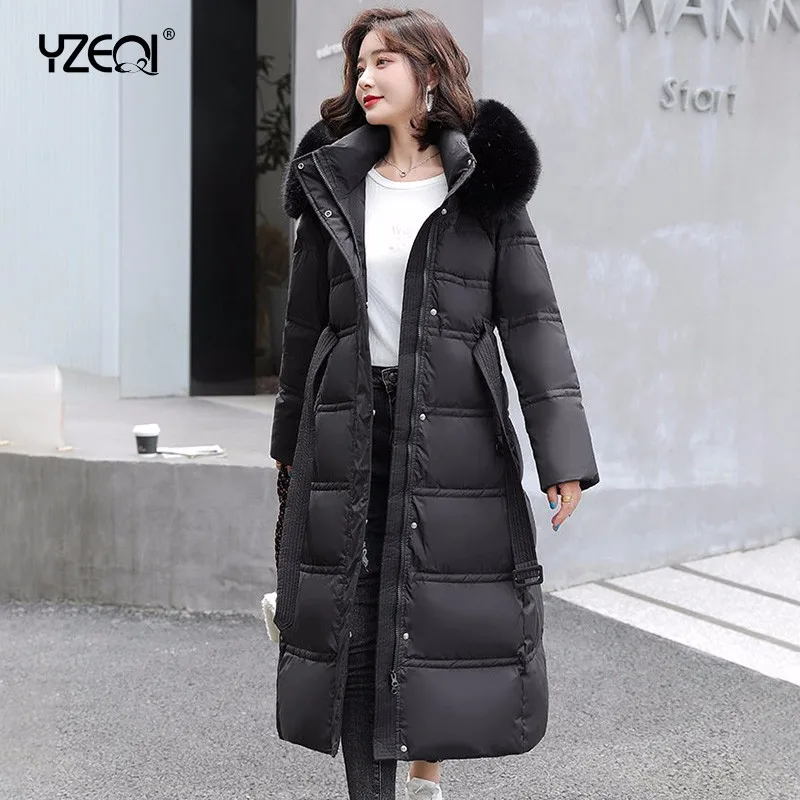 Yzeqi Women Big Fur Collar Parka Cotton Padded Jacket Snow Outwear Long Parka Lady Winter Loose Jackets Female Warm Down Coat
Yzeqi Women Big Fur Collar Parka Cotton Padded Jacket Snow Outwear Long Parka Lady Winter Loose Jackets Female Warm Down Coat