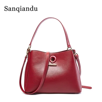 Fashion Women Tote Bag Genuine Leather Handbag Black Lady Crossbody Messenger Purse High Quality Leather Shoulder Bags 
Fashion Women Tote Bag Genuine Leather Handbag Black Lady Crossbody Messenger Purse High Quality Leather Shoulder Bags