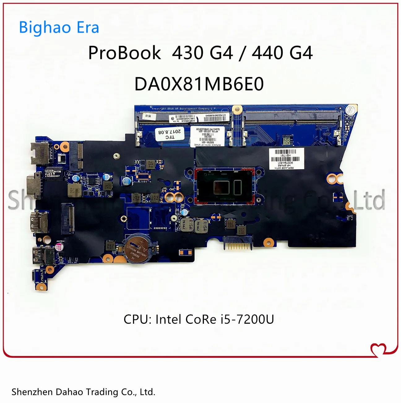 Материнская плата DA0X81MB6E0 для HP Probook 430 G4 440 материнская ноутбука с процессором I5-7200U