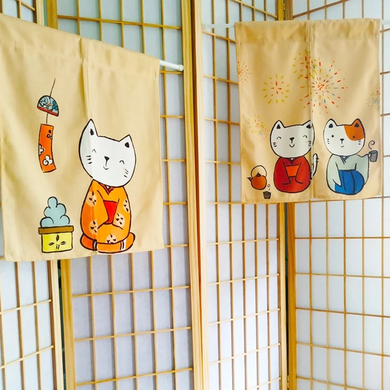 

Японские декоративные занавески для гостиной, интерьер для дома, шторы для комнаты, текстильные садовые занавески