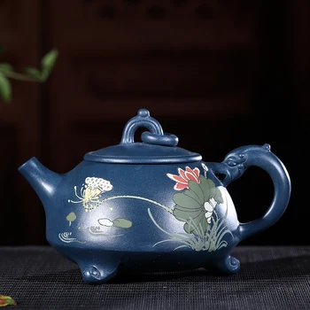 Authentic yixing elections are recommended triangle ring dragon pot of hand painted clay ore of chlorite 
Authentic yixing elections are recommended triangle ring dragon pot of hand painted clay ore of chlorite