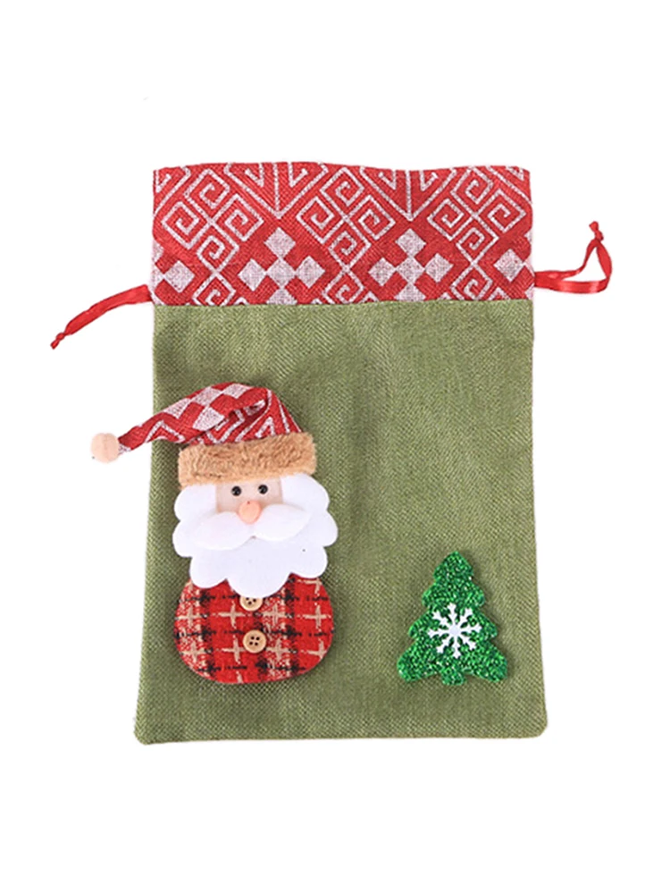christmas decoration burlap bag child packaging apple bag candy